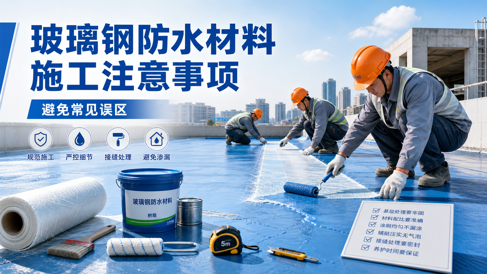 玻璃钢防水材料施工注意事项，避免常见误区 娄底 版
